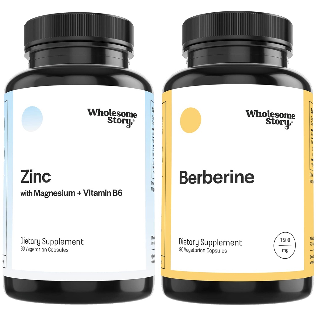 3-in-1 Zinc Picolinate Magnesium Glycinate Suplementos con Vitamina B6 + Berberina 1500mg HCl Suplemento Silencio Reproductivo &amp; Fertilidad Salud, Equilibrio hormonal, Apoyo Inmune confidencialidad 30 Day Supply