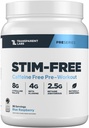 Laboratorios transparentes Etim-Free Pre-Workout - Caffeine &amp; Stim Free Pre Workout Powder para Hombres y Mujeres con Beta Alanine Powder, Citrulline Malate, & elevATP - 30 Servings, Blue Raspberry
