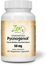 Suplementos Zen Pycnogenol 50mg - Estándarizado Francés Marítimo Pine Bark Extract for Antioxidant & Inflammation Support - Non-GMO, Gluten & Soy Free 60-Vegcaps