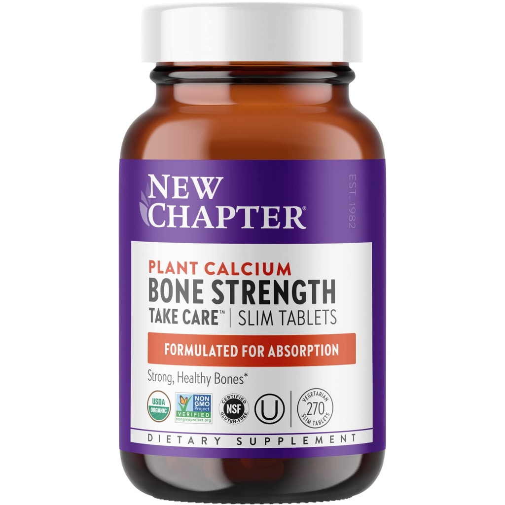 Nuevo capítulo Suplemento de calcio - Estrés de hueso Calcio orgánico con Magnesio, Vitamina D3+K2, 70+ Minerales de rastro para la salud de los huesos, sin gluten, Tablas delgadas fáciles de absorber - 270 Conde