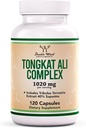Tongkat Ali - 1000mg (2 Mes de Suministro) - Salud de los Hombres - 200:1 Extracto de Eurycoma Longifolia, con 20 mg Tribulus Terrestris (Tercera Parte testada) por Madera Doble