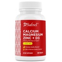 Safrel Calcio Magnesio Zinc con Vitamina D3, 300 Tabletas - Calcio 1000 mg, Magnesio 400 mg, Zinc 20 mg &amp; D3 600 UI por Serving