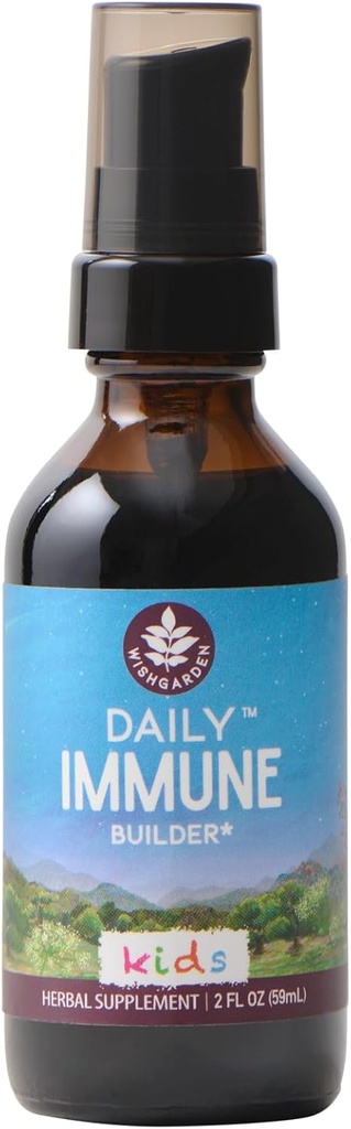 WishGarden Herbs Daily Immune for Kids - Daily Immune Support Formula for Children, Herbal Immune Defense & Immune System Booster con Black Elderberry &amp; Echinacea, Kids Immune Support Supplement, 2oz