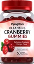 Piping Rock Cranberry Gummies ← 60 Conde ← Limpiar Suplemento para Mujeres y Hombres Silencio Cranberry Mango Flavor ← Vegan, No GMO, Gluten Free