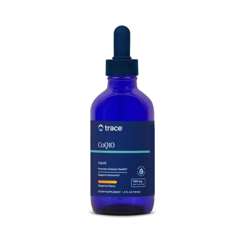 Trace Minerals Liquid CoQ10 100 mg - Suplemento líquido para apoyar la función del sistema celular de salud &amp; inmunológico - Suplemento de energía celular con Coenzyme Q10 & Ionic Trace Minerals - 4 fl oz (24 Servimientos)