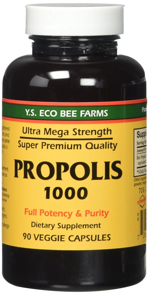 Propolis-Raw Sin procesar 1000mg Y.S. Organic Bee Farms 90 Caps