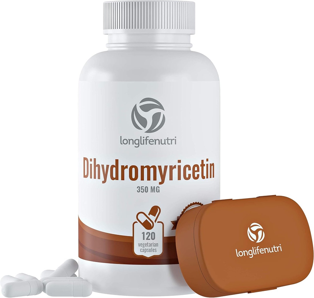 LongLifeNutri Dihydromyricetin DHM 350mg - 120 cápsulas vegetarianas - Suplemento herbal con extracto Hovenia Dulcis - Hecho en EE.UU.