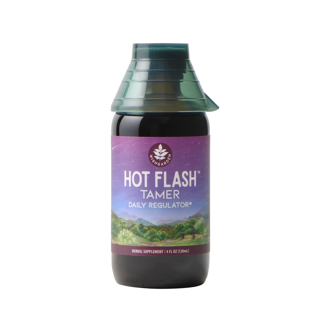 WishGarden Herbs Hot Flash Tamer - Herbal de base vegetal Hot Flash Relief &amp; Night Sweats Suplemento con Black Cohosh &amp; Vitex Berry Supports Healthy Hormone Levels, Menopause Relief for Women, 4oz
