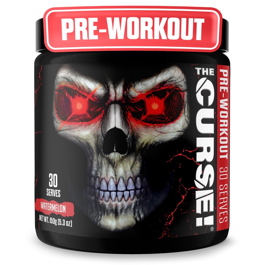 ¡JNX lanza la maldición! Pre Workout Powder for Men &amp; Women, Caffeine, Beta-Alanine, Creatine, L-Citrulline, 30 Servings, Watermelon Flavor – Boost Energy, Strength & Focus