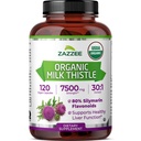 Zazzee USDA Organic Milk Thistle 30:1 Extract, 80% Silymarin, 120 Capsules