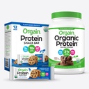 Orgain Organic Vegan Protein Powder y Protein Bares Bundle (2.03lb + 12 Conde)