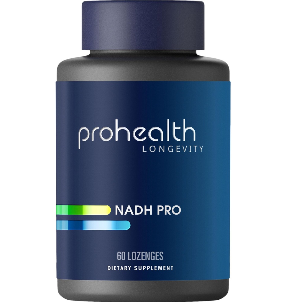 ProHealth NADH Pro - Boost NAD+ (25 mg, 60 Lozenges de acción rápida) Boost Energy, Memory and Focus ← Mood Support ← Antioxidante ← Producción ATP
