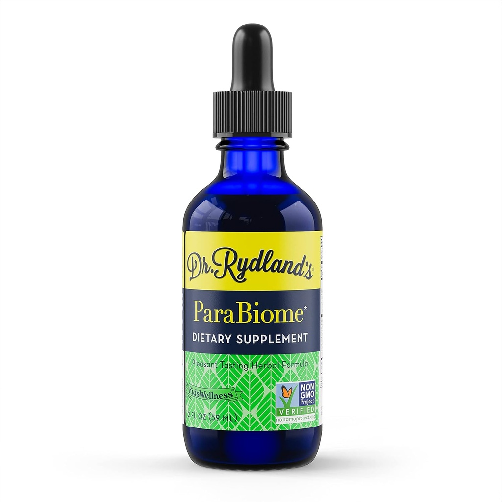 Suplemento Herbal del Dr. Rydland Silencio Creado por KidsWellness, Efectivo en Adultos &amp; Niños Silencio ParaBiome Advanced Cleanse and Digestive Support Silencio Hecho con Nogal Negro, Payaso, Wormwood Silencio 2 Ounce Bottle