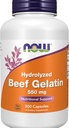 AHORA Suplementos de alimentos, Beef Gelatin 550 mg, Hidrolyzed, Apoyo nutricional, 200 cápsulas