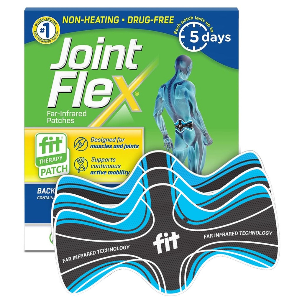 Terapia de FIT MixFlex Patch infrarrojo para la espalda baja, soporta la movilidad activa continua, hasta 5 días/patch, sintético, resistente al agua, no comente, libre de drogas, paquete 7,87"x 3,93"