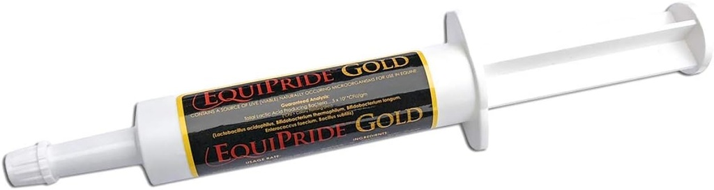 Gold with ProBiotein Supports El Caballo mejorando la utilización de Appetite y Feed durante los tiempos de estrés. Usar antes y después de la competencia, Recorridos o remolque.