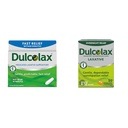 Dulcolax Fast Relief Medicated Laxative Suppositories Fast Relief, Rectal Use Only, Bisacodyl, 10 mg &amp; Overnight Relief Laxative for Gentle Constipation Relief, Bisacodyl 5 mg Tablets, 50 Conde