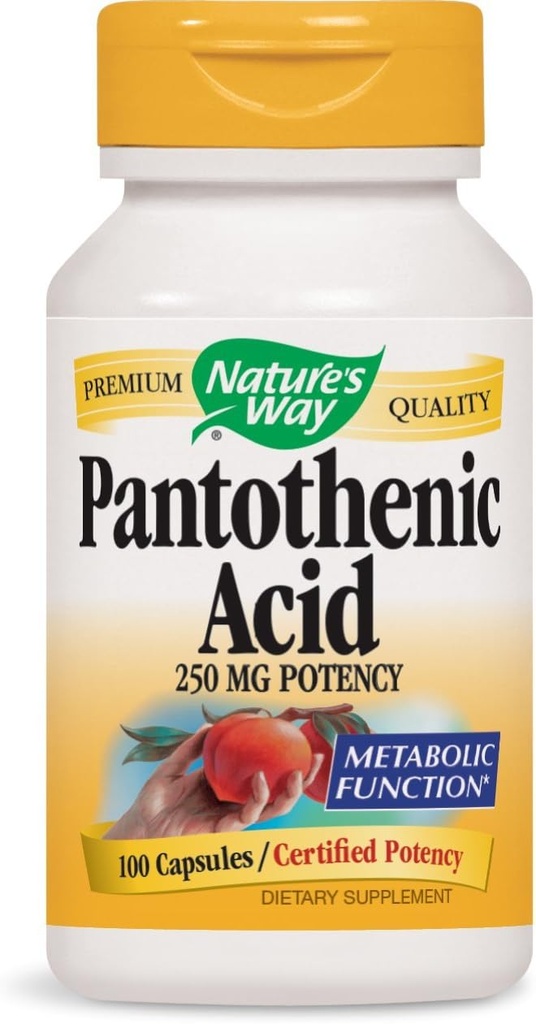 Camino de la Naturaleza Ácido Pantoténico 250 Milligrams Potency, 100 cápsulas. Paquete de 3 botellas