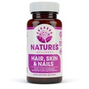 Natures Wellness Hair, Skin & Nails Essential Nourishing Supplement, 60-Count TEN 4000mcg Biotin + Vitaminas A, C y E, B Complex Vitamins, and Advanced Nutrients per Capsule TEN 100% All-Natural