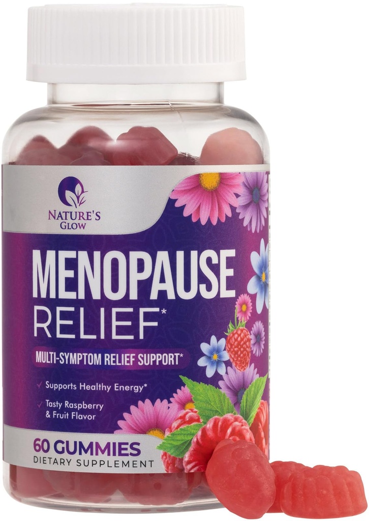 Suplemento de la menopausia para las mujeres - Alivio de la menopausia multi-beneficio completo Gummy para las sudaderas de la noche de los flashes calientes leves, balance natural y apoyo energético, vitaminas menopáusicas, no GMO - 60 Gummies