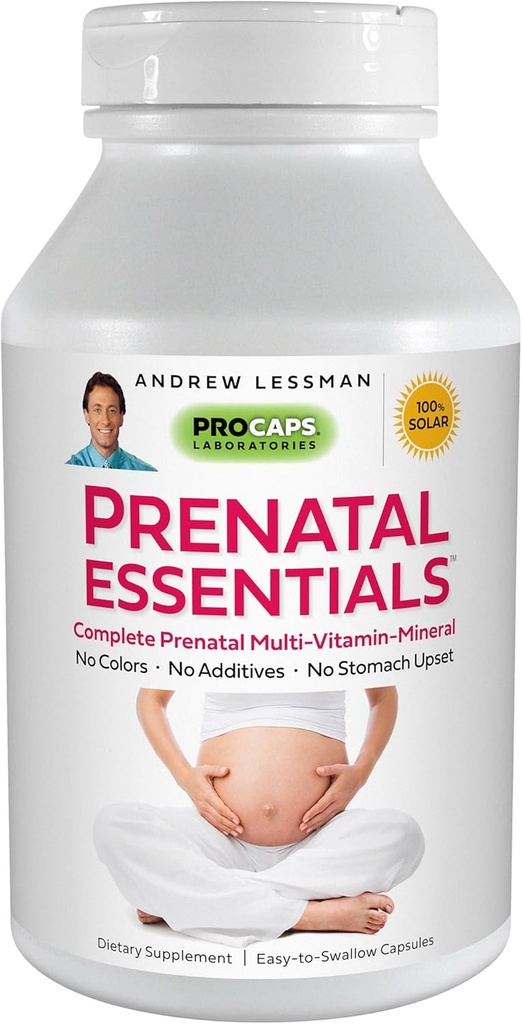 ANDREW LESSMAN Esenciales prenatales 360 cápsulas - Vitaminas Prenatales Completas para Mujeres, No Aditivos Multivitamínicos Prenatales, Nutrientes para Mujeres Prenatal, Postnatal-Methylfolate Prenatal con Hierro