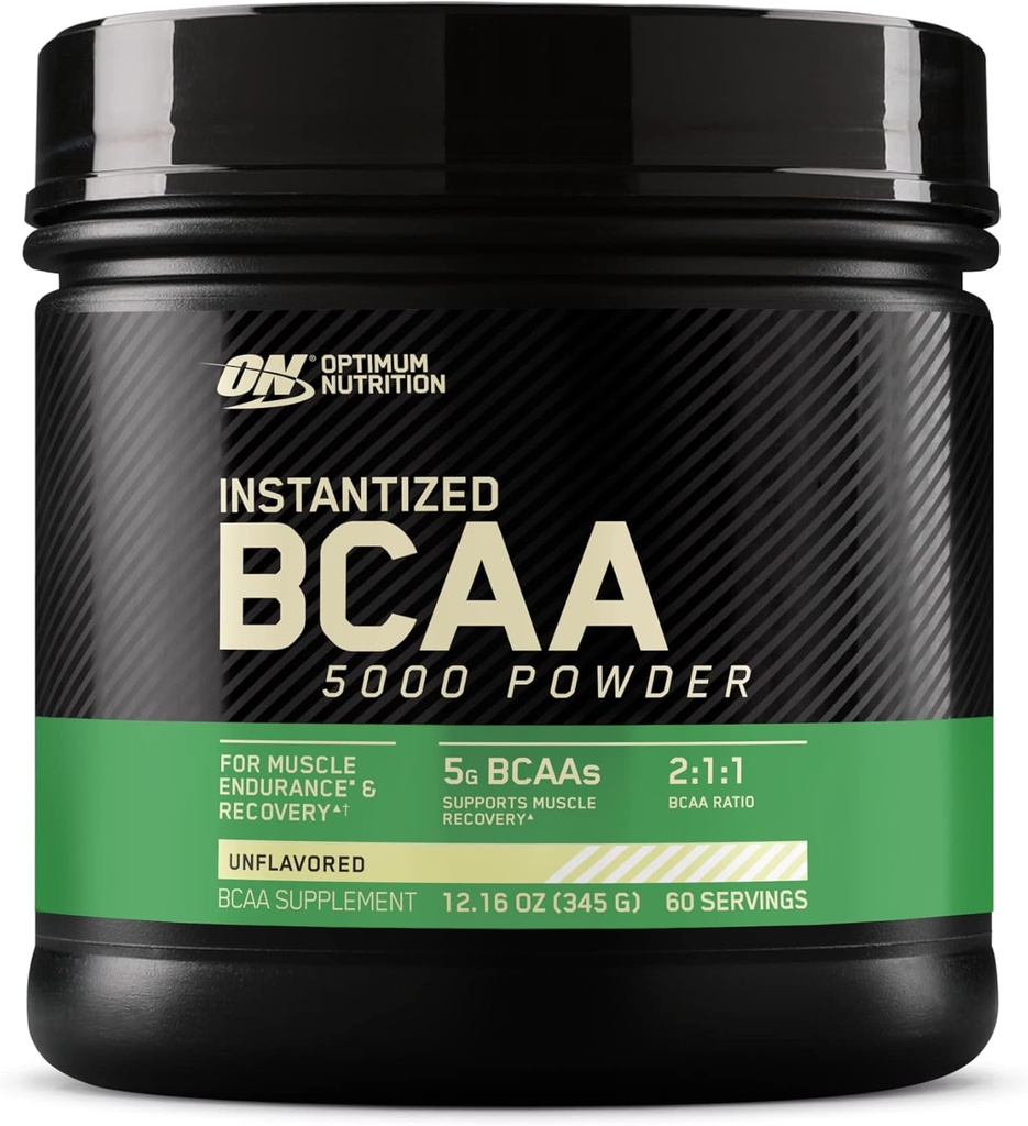 Optimum Nutrition Instantized BCAA 5000mg Polvo, Desarrollado, Keto Friendly, 60 Servimientos
