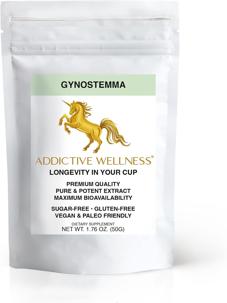 Wellness adictivo Gynostemma Extract Powder - Pure ' Potent Jiaogulan Adaptogen for Energy, 1 Packet