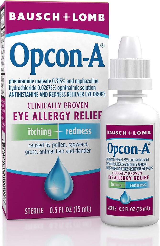 Caídas de ojos de alergia por Bausch &amp; Lomb, para Itch &amp; Redness Relief, 15 mL