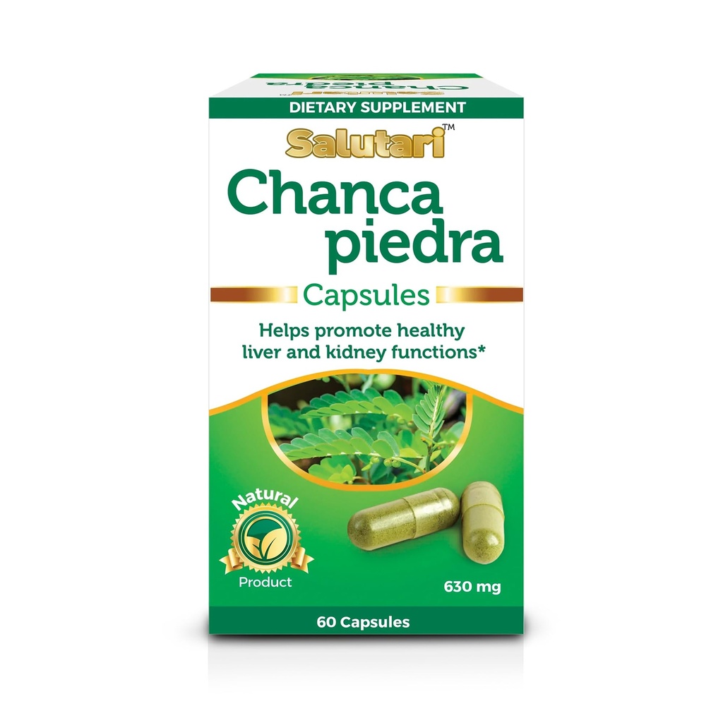SALUTARI Chanca Piedra Breaker, 60 cápsulas vegetarianas - Natural Stonebreaker Supplement for Kidney Health, Liver Cleanse and Gallbladder Support - Natural Detox Supplement