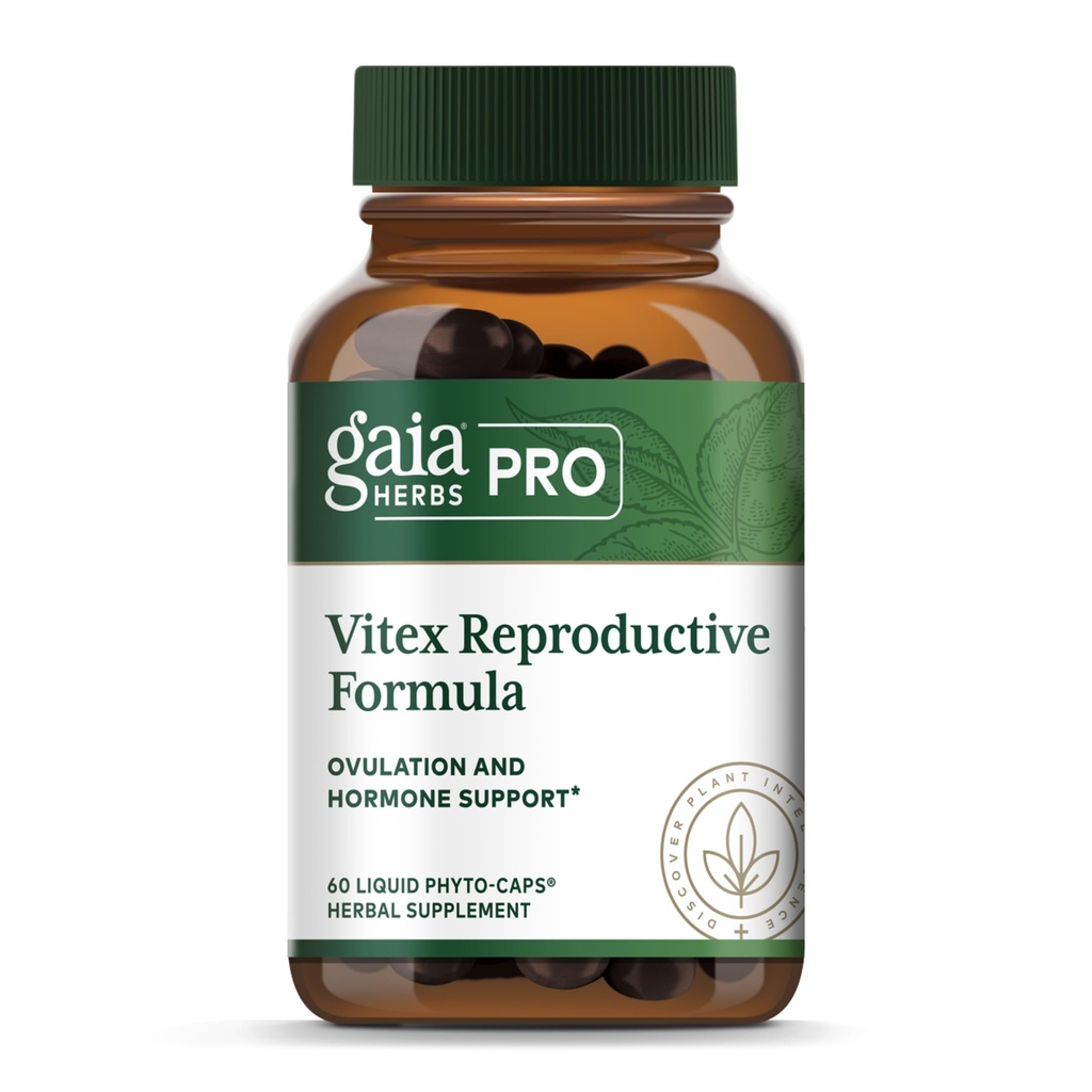 Gaia Herbs Pro Vitex Reproductive Formula - Aids Healthy Ovulation & Reproductive Function* - Suplemento con Chaste Tree Berry, Dandelion Root & Ginger Root - 60 Liquid Phyto-Caps (30 Servings)