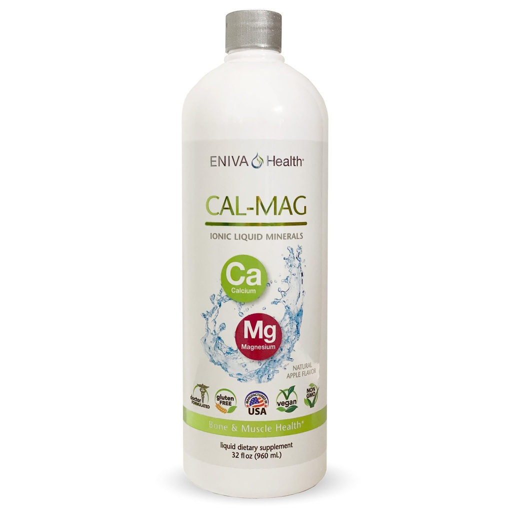 Suplemento de magnesio de calcio iónico líquido (32oz) Huesos saludables, pelo, uñas y cuerpo. Doctor Fórmido. Cero calorías. Cero Azúcar. por Eniva Health.