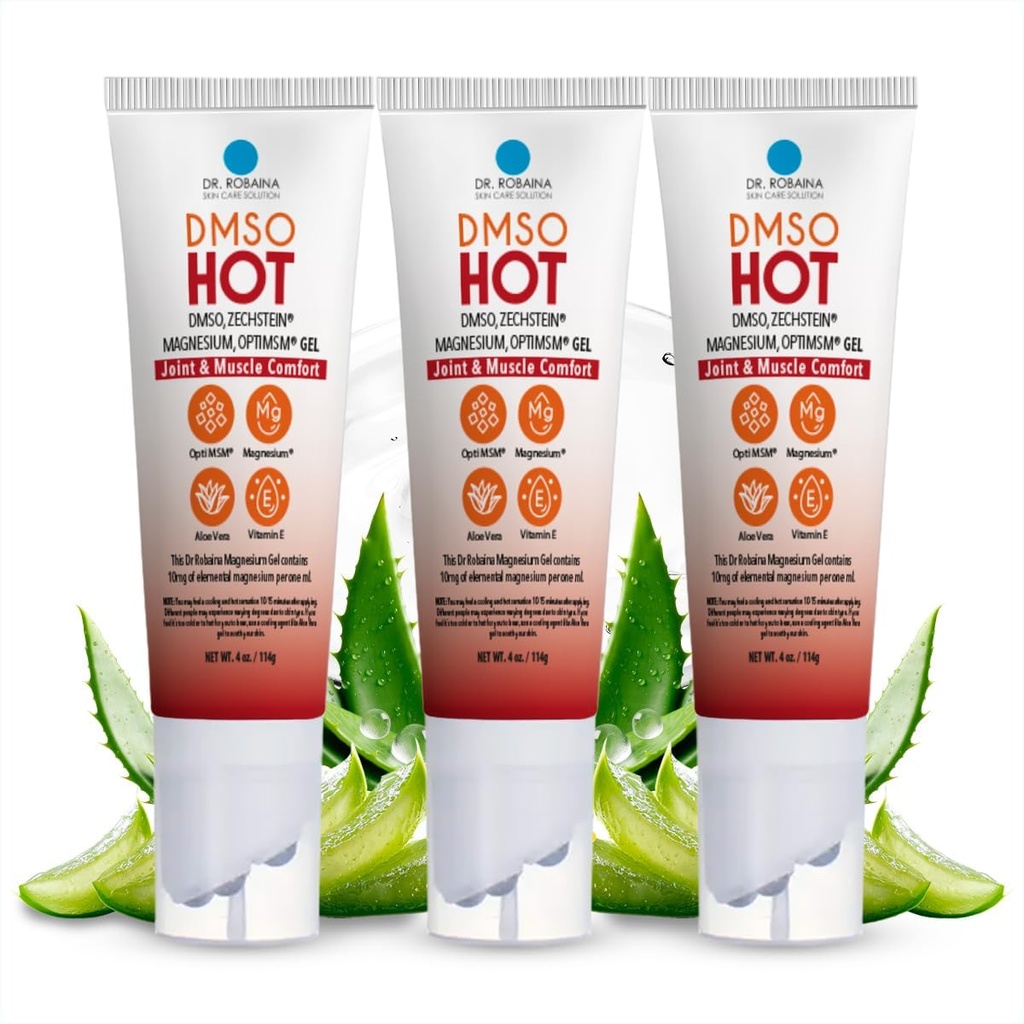 Dr. Robaina DMSO HOT Roll-On - 99.9% Pure Pharmaceutical Grade ← Multi-Ball Applicator for Targeted Heat Silencio Zechstein Magnesium, MSM, Arnica, Aloe Vera, Vitamina E - 4 oz Silencio Made in USA
