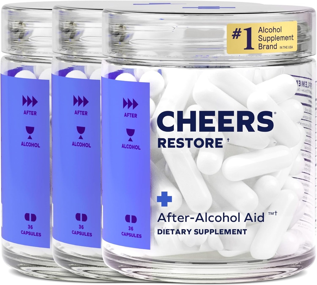 Saludos Restaurar Silencioso Suplemento con DHM + L-Cysteine ← Se siente mejor después de beber &amp; apoyar su vida útil 36 Doses ¦ Dihydromyricetin, Cysteine, Milk Thistle, Prickly Pear, B-Vitamins, Ginger