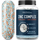 Suplemento de Zinc Microlets con cobre para el soporte inmuno ← Altamente Absorbable Zinc Bisglycinate " Orotate with 2mg Chelated Copper + Vitamin B6  durable Vegan, Gluten-Free ← 60 cápsulas (2 Month Supply)