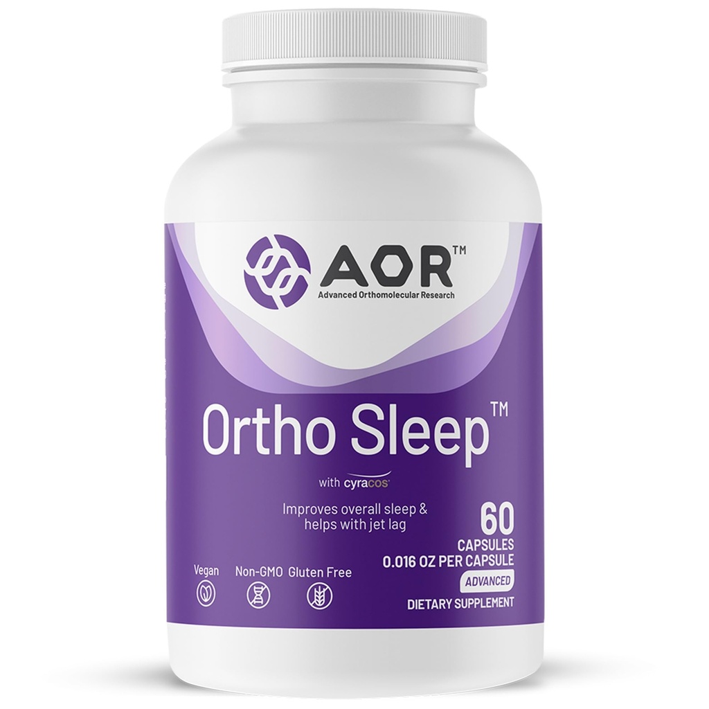 AOR Ortho Sleep 60 Vegan Capsules, 30-Day Supply, with GABA, Melatonin & L-Theanine for Restful Nights, Enhanced Sleep Quality & Jet Lag Support