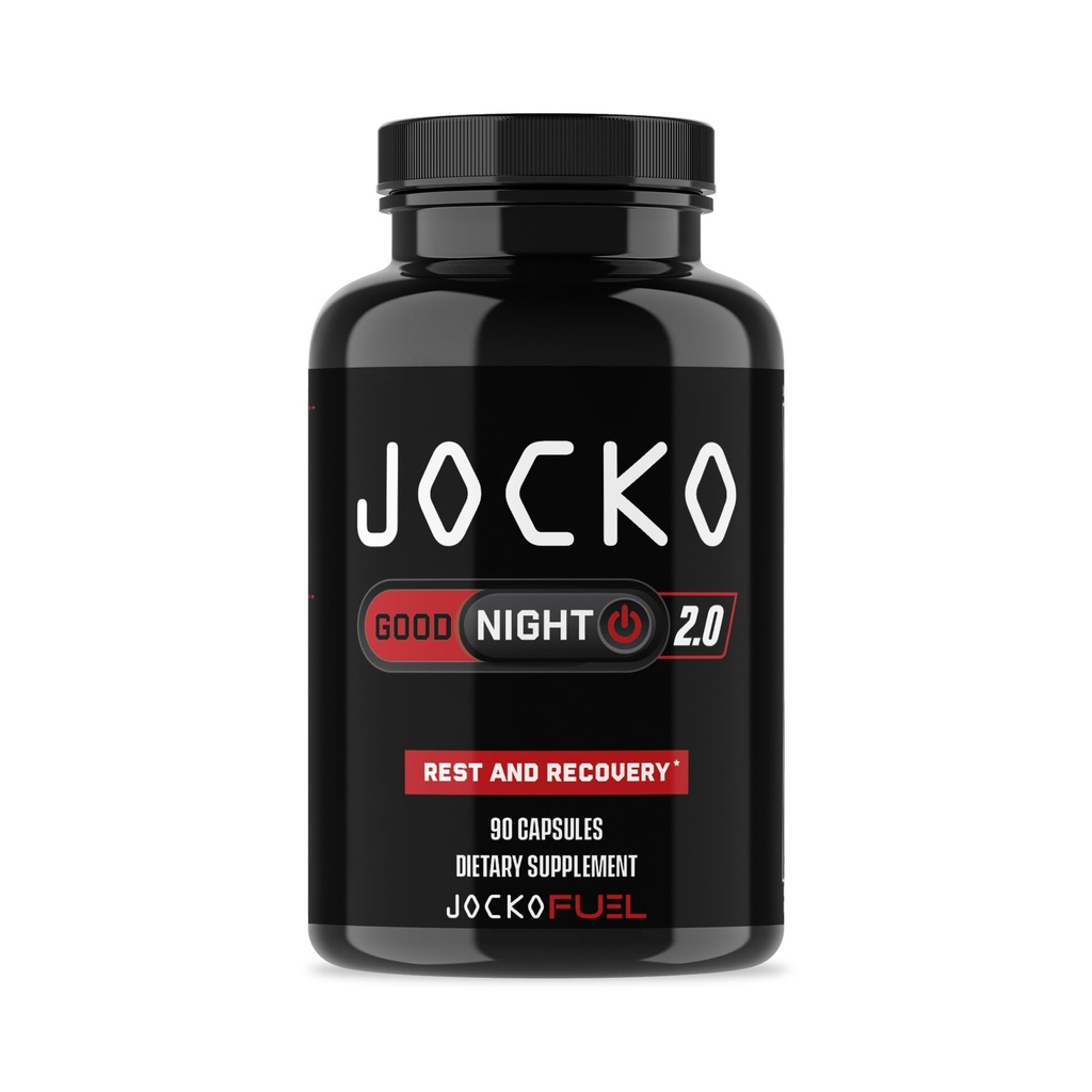 Jocko Fuel Good Night Natural Sleep Aid for Adults - Sleeping Pills for Rest &amp; Recovery, Non-Habit Forming with Tart Cherry Extract, L-Theanine, Lavender, & Lemon Balm (90 Capsules) Packaging May Vary