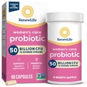 Renovar las cápsulas probióticas de las mujeres de la vida, 50 millones de CFU garantizados, soporta el equilibrio pH, Vaginal, orina, digestivo e inmune de salud(2), L. Rhamnosus GG, Dairy, Soy y Gluten-Free, 60 cuenta