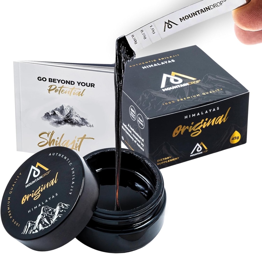 Shilajit Original Himalayas, 45 g, Natural Puro Shilajit con Ácido Fulvic " Humic Acid from The Himalayas, Hand Harvested " Cleaned.