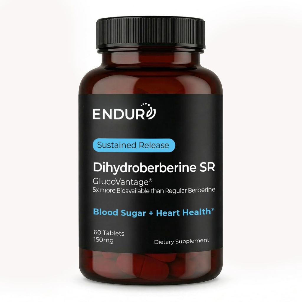 Endur Dihydroberine SR, apoya la salud del azúcar en la sangre y el metabolismo, ideal para la gestión del peso, libre de gluten, 150 mg (60 Tablas)