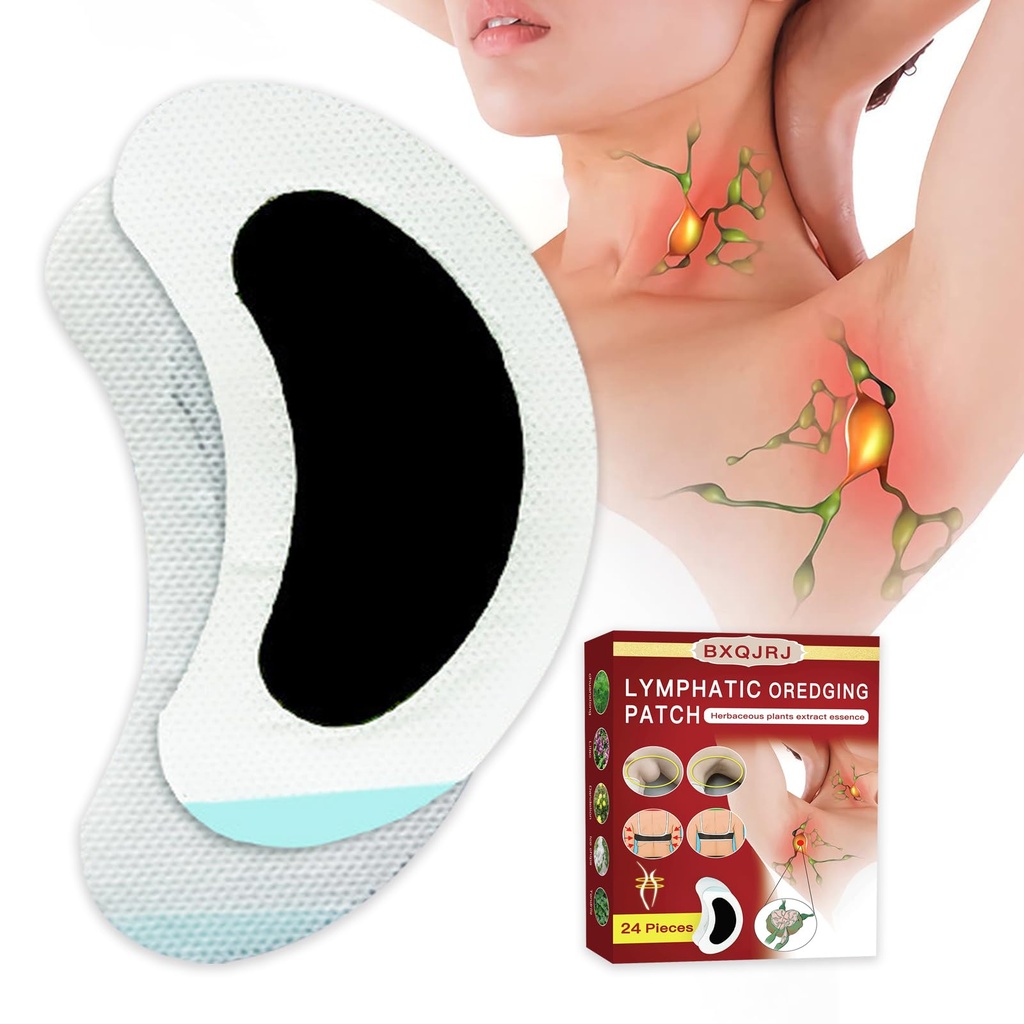 24Pcs/Box Herbal Limph Nodes Patch,Lymphatic Drainage Patch/Patches,Herbal Lymphatic Drainage Care Patch,Neck Lymph Nodes Patch, Limphatic Massage para Hombres y Mujeres