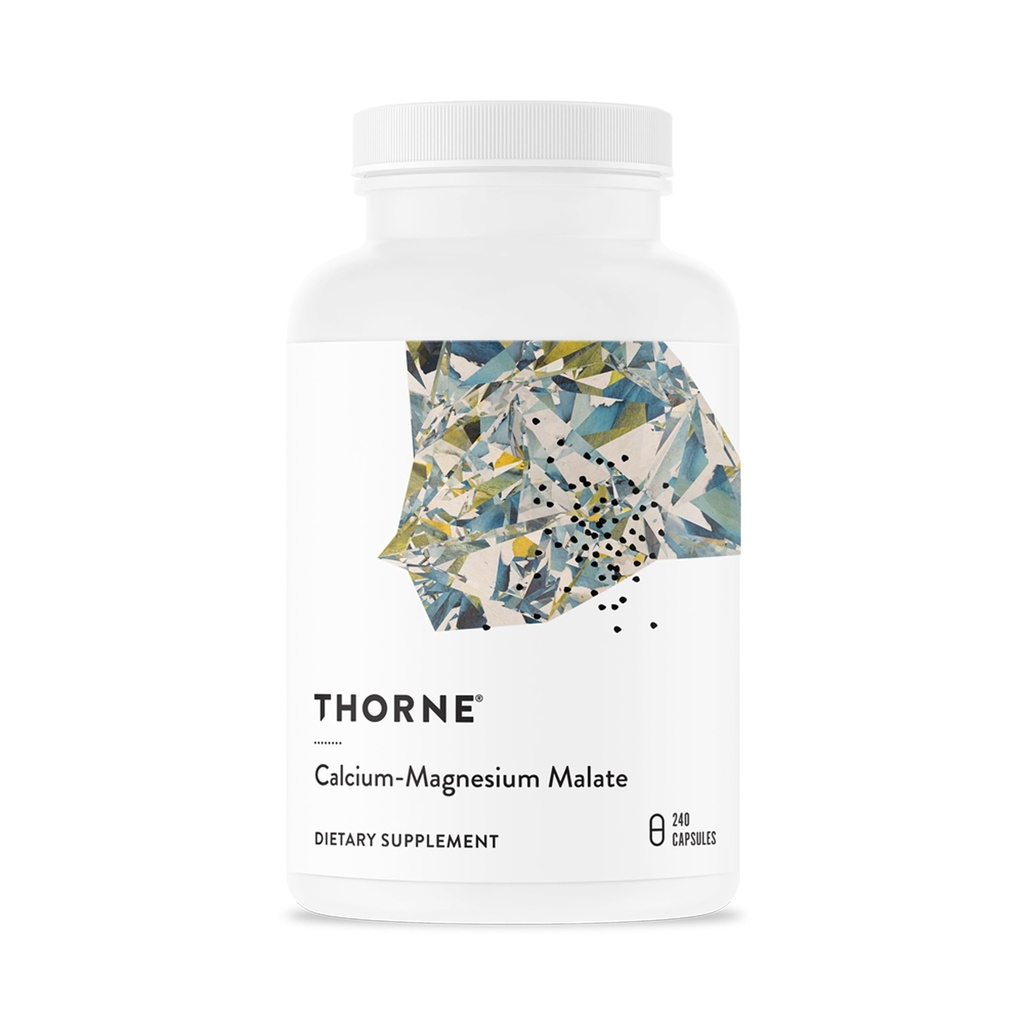 THORNE - Calcio-Magnesium Malate - Suplemento libre de gluten con Magnesio &amp; Calcio Soportes Bone Health &amp; Muscle Fatigue* - 240 cápsulas
