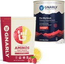 Gnarly Nutrición Gnarly Preworkout Strawberry Lemonade (14.82oz) Aminos Berry Lemonade Caffeine Gratis (10.58oz)