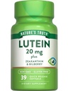 La verdad de la naturaleza Lutein y Zeaxanthin TEN 20 mg TEN 39 Softgels Silencio con Bilberry TEN NO GMO &amp; Gluten Suplemento Libre