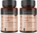 pureclinica Fermented CoQ10 300mg x 180 Tablets (2 Botellas de 90 Tabletas) - 6 meses de suministro. No GMO, Grado USP. con adición de vitamina C &amp; extracto de cobre negro para la absorción.