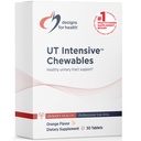 Diseños para la salud D-Mannose con Chewables de arándano - UT Intensive Chews for Women + Hombres, Urinary Tract Support Suplemento con extracto de arándano - Natural Orange Flavor - Vegan (30 Tablets)
