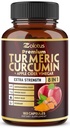 7 en 1 Turmeric Curcumin + Apple Cinder Vinegar Capsules, 6 meses de suministro con Ashwagandha, Ginger, a granel de ajo, 180 cápsulas