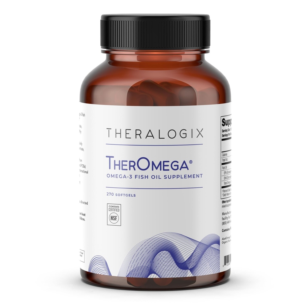 Theralogix TherOmega Omega-3 Fish Oil Supplement - Supports Heart, Brain, Immune & Joint Health* - 700 mg DHA &amp; EPA de Wild Alaska Pollock - Fuente sostenible - NSF certificado - 270 Softgels