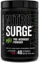 Fábrica Jacked Nitrosurge Max High Performance Pre Workout Powder - Pre Workout w / Ingredientes nootrópicos para foco intenso, bombas, energía de la espuma, resistencia - 40 servientes, bomba de cereza