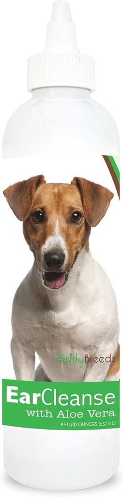 Saludable razas Jack Russell Terrier Ear Cleanse con Aloe Vera Cucumber Melon 8 oz