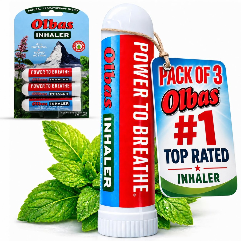 Olbas Nasal Relief Inhaler Aromaterapia/Inhalador Aromático, 0,01 Oz, 3-Pack